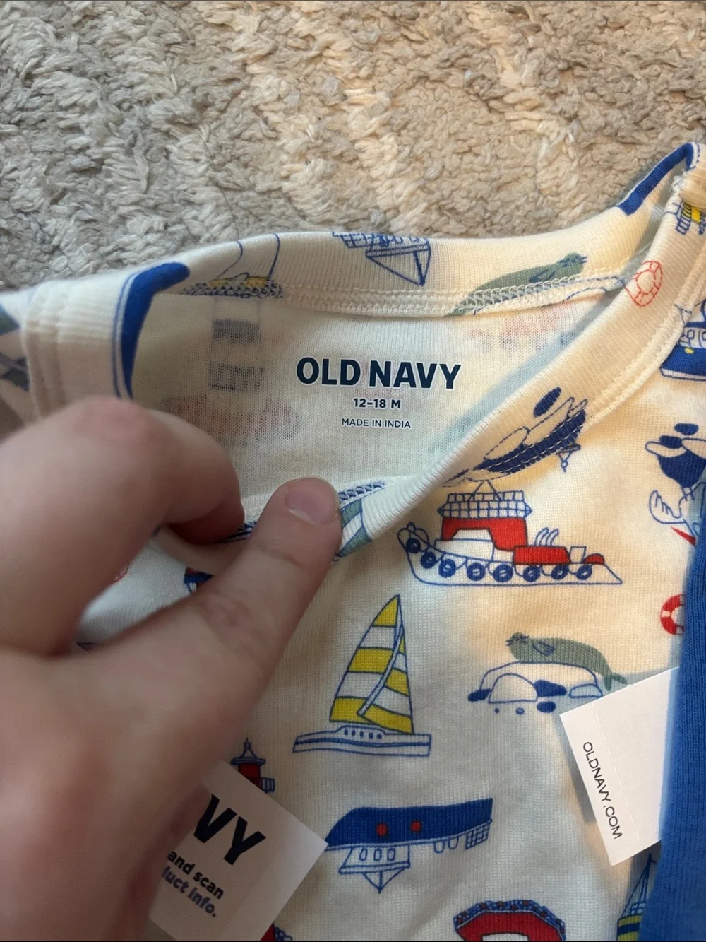 NWT - Old Navy Red, Cream & Blue Kids Tank Top Set - 12-18 months